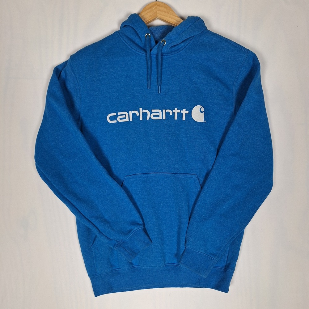 Carhartt TS0074-M Loose Fit Graphic Logo Hoodie Blue Small